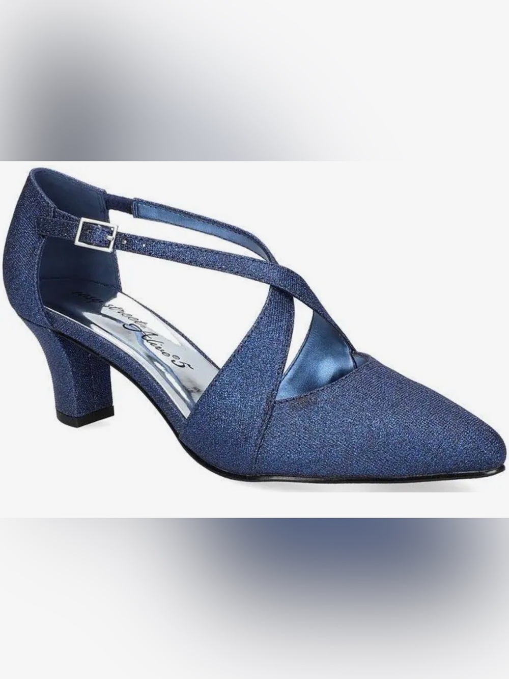 Easy street alive 5 heels cross cross Navy sparkle size 9